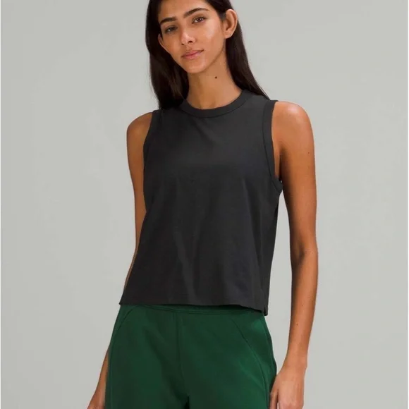 NWT Lululemon classic fit cotton blend tank - Black - 10 - Picture 1 of 8